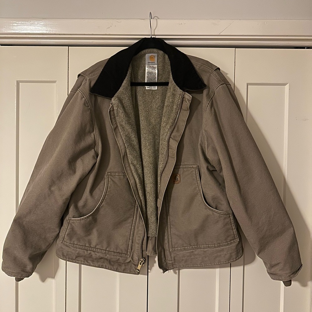 Carhartt Light Brown Jacket with Black Collar